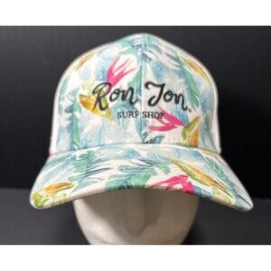 Ron Jon Surf Shop Cap Unisex Multicolor  Floral and   White Adjustable  Preowned
